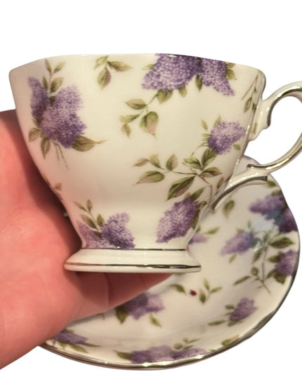 VTG RARE Royal Albert Archive Collection Lilac Lane Platinum  Tea cup Saucer
