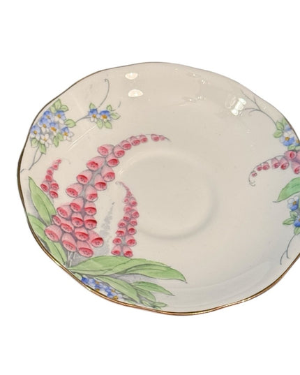 ROYAL ALBERT Antique floral FOXGLOVE Tea Cup & Saucer bone china RARE