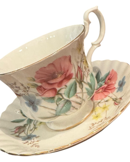 Vintage Flowers Royal Albert Floral Teacup and Saucer Set