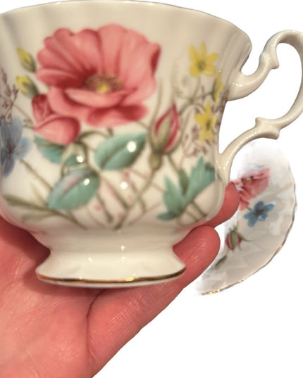 Vintage Flowers Royal Albert Floral Teacup and Saucer Set