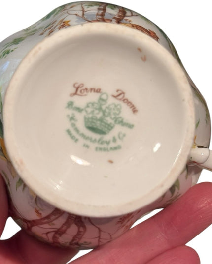 Vintage Hammersley Lorna Doone Bone China Teacup & Saucer Set floral trees