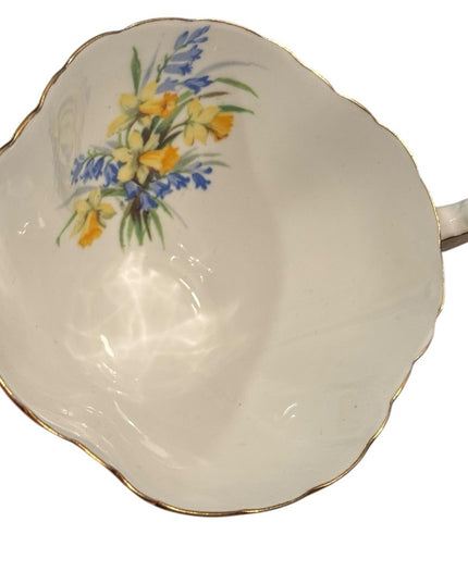 Vintage Hammersley Lorna Doone Bone China Teacup & Saucer Set floral trees