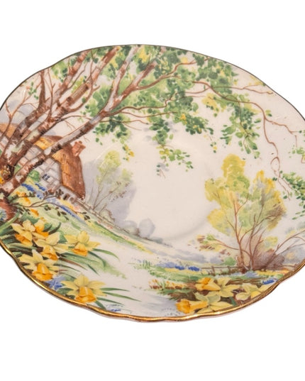 Vintage Hammersley Lorna Doone Bone China Teacup & Saucer Set floral trees