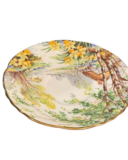 Vintage Hammersley Lorna Doone Bone China Teacup & Saucer Set floral trees