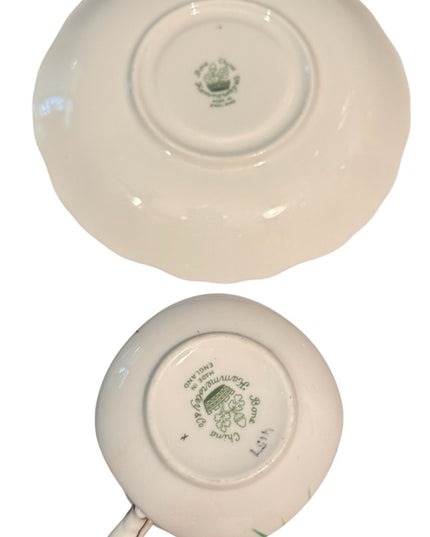 Vintage Hammersley Lorna Doone Bone China Teacup & Saucer Set floral trees