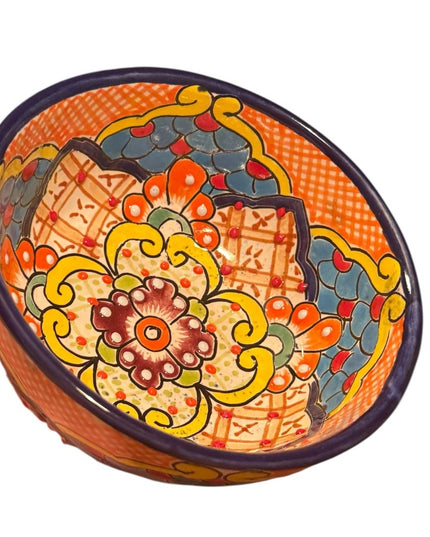 Talavera Mexican Pottery MultiColor Salsa Bowls with Legs Colorful Pottery SET 3