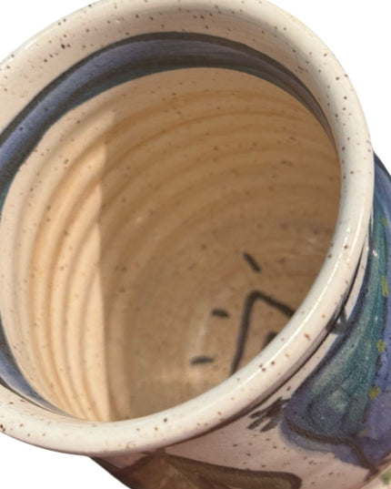 Elora pottery Handcrafted Ceramic Pottery MUG Pot handpainted signed