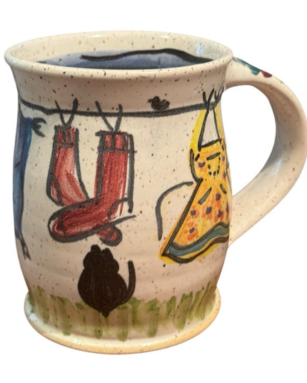 Elora pottery Handcrafted Ceramic Pottery MUG Pot handpainted signed