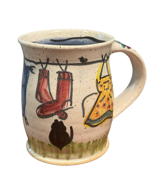 Elora pottery Handcrafted Ceramic Pottery MUG Pot handpainted signed