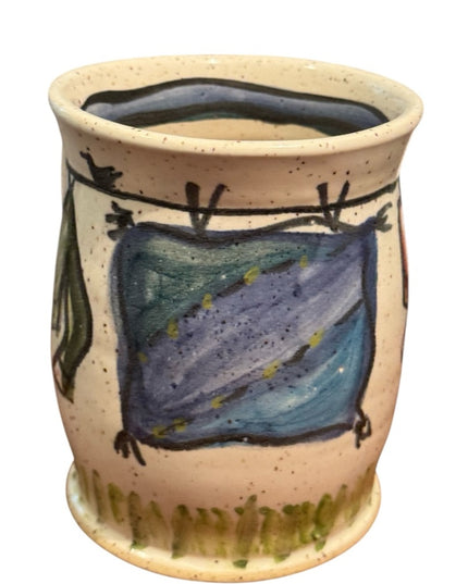 Elora pottery Handcrafted Ceramic Pottery MUG Pot handpainted signed