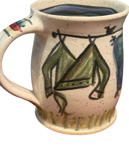 Elora pottery Handcrafted Ceramic Pottery MUG Pot handpainted signed