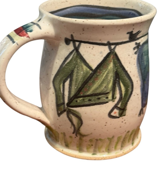 Elora pottery Handcrafted Ceramic Pottery MUG Pot handpainted signed