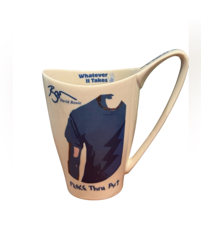 Rare David Bowie Peace Thru Art, Whatever It Takes, Ceramic Coffee Mug Churchill