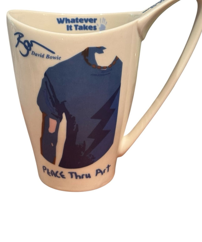 Rare David Bowie Peace Thru Art, Whatever It Takes, Ceramic Coffee Mug Churchill