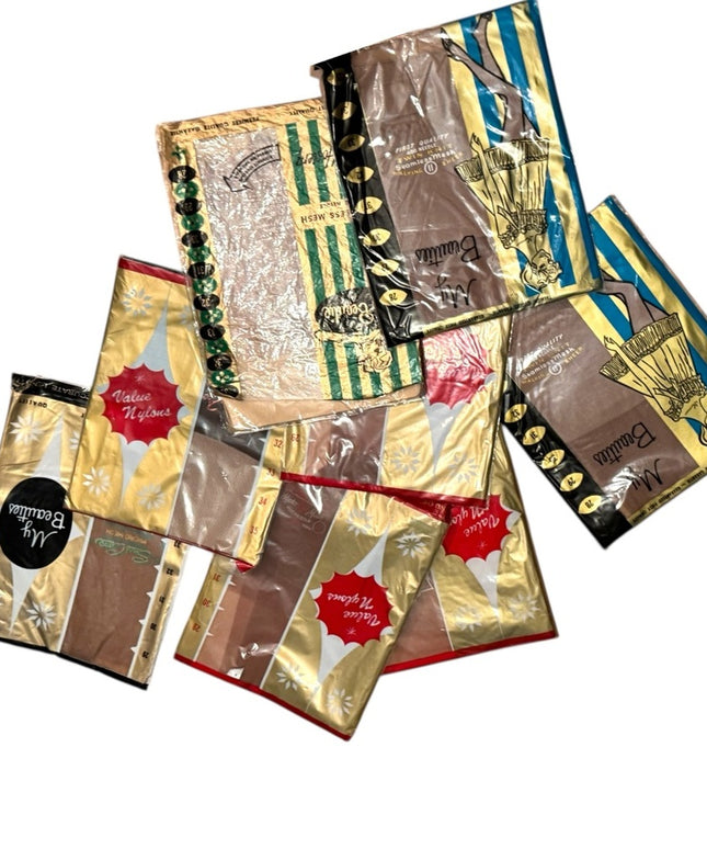 8 PC LOT 1960s Thigh High NEW Stockings Seamless Patricia Asstd Size Vintage