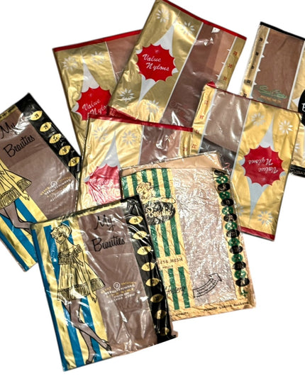 8 PC LOT 1960s Thigh High NEW Stockings Seamless Patricia Asstd Size Vintage