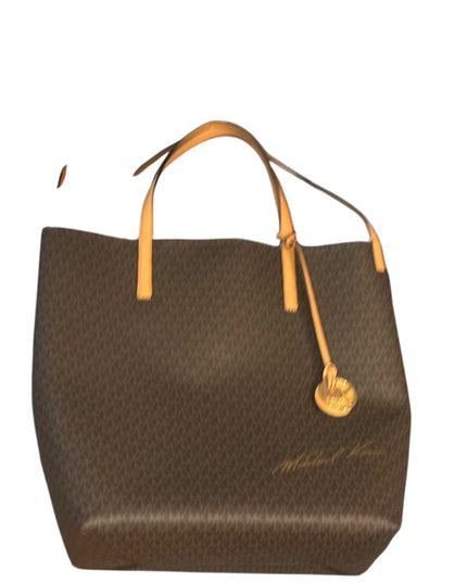 Michael Kors Brown and Tan Monogram Hayley LG Tote Set NWOT