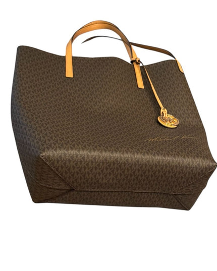 Michael Kors Brown and Tan Monogram Hayley LG Tote Set NWOT