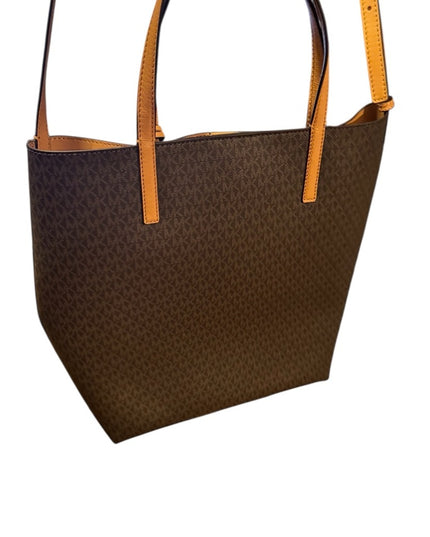 Michael Kors Brown and Tan Monogram Hayley LG Tote Set NWOT