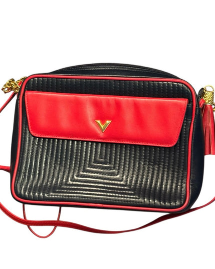 Valentino Stunning Red & Blue Nautical Italy Crossbody Shoulder Leather Purse