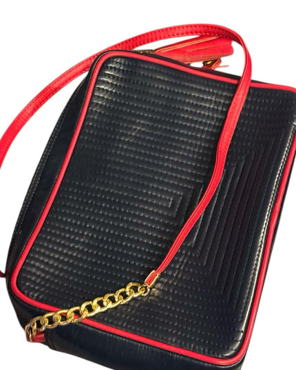 Valentino Stunning Red & Blue Nautical Italy Crossbody Shoulder Leather Purse