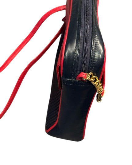 Valentino Stunning Red & Blue Nautical Italy Crossbody Shoulder Leather Purse