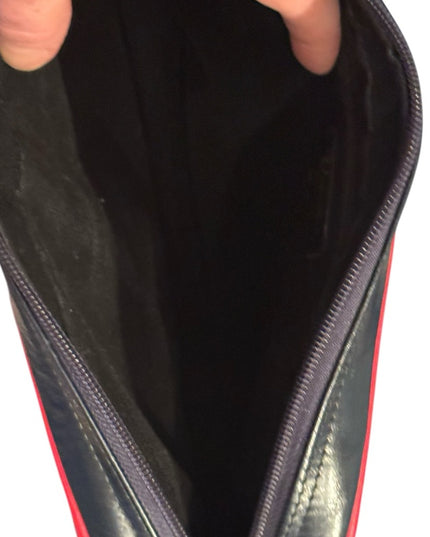 Valentino Stunning Red & Blue Nautical Italy Crossbody Shoulder Leather Purse