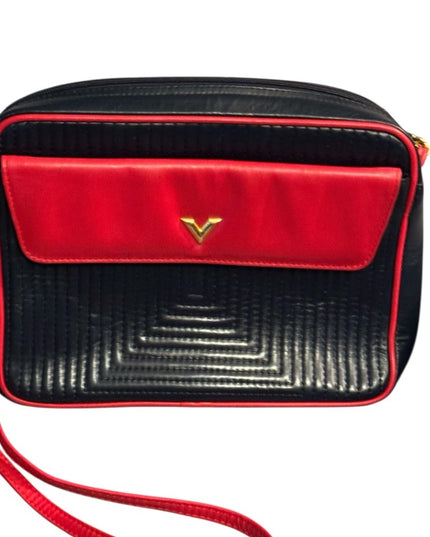 Valentino Stunning Red & Blue Nautical Italy Crossbody Shoulder Leather Purse