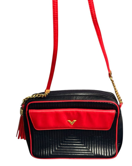 Valentino Stunning Red & Blue Nautical Italy Crossbody Shoulder Leather Purse