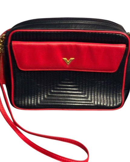 Valentino Stunning Red & Blue Nautical Italy Crossbody Shoulder Leather Purse
