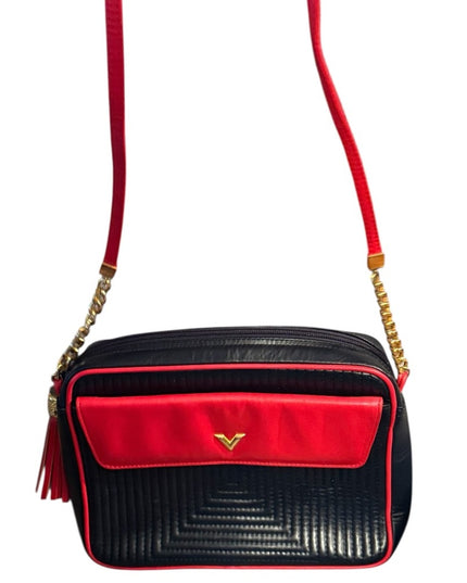 Valentino Stunning Red & Blue Nautical Italy Crossbody Shoulder Leather Purse