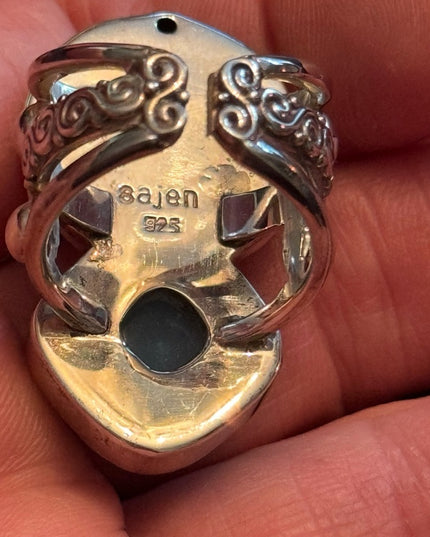 RARE Sajen Sterling silver ring moonface moon goddess Recon turquoise to…