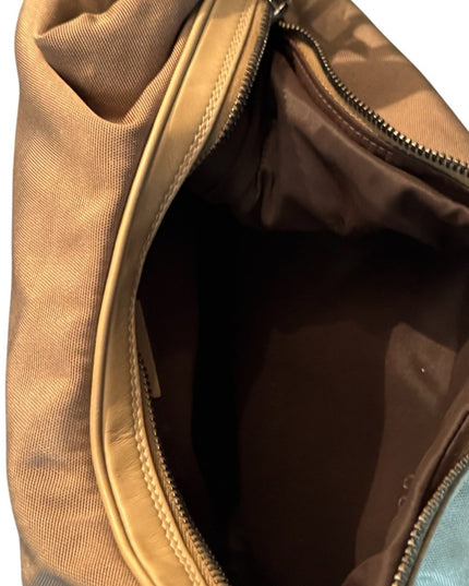 Gucci Kahki Canvas & Leather 2way Canvas Shoulder Bag 001 3315 Like New!