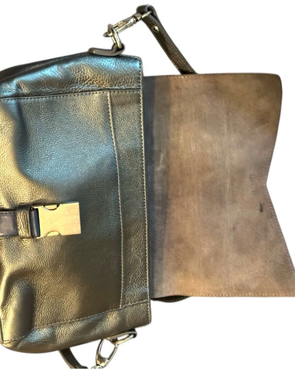 Elegant Alberta Di Canio Silver Metalic & Blue Leather Purse Clutch  Bag Italy