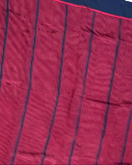 Yves Saint Laurent Vintage Red and Blue Striped SIlK Scarf