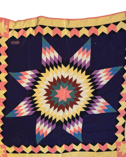 MUSEUM OF AMERICAN FOLK ART Silk Colorful Star Pattern Quilt Scarf