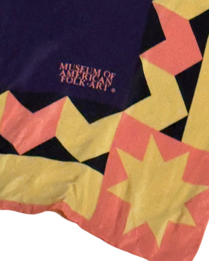 MUSEUM OF AMERICAN FOLK ART Silk Colorful Star Pattern Quilt Scarf