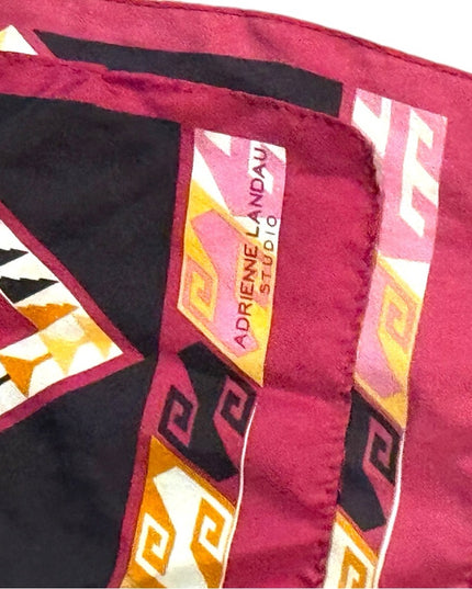 Colorful Geometric Silk Scarf