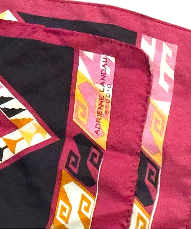 Colorful Geometric Silk Scarf