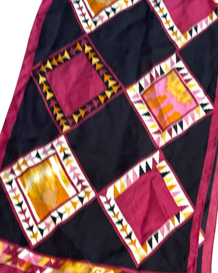 Colorful Geometric Silk Scarf