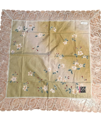 Vintage NWT Hanae Mori Floral Lace Scarf