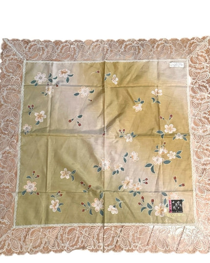 Vintage NWT Hanae Mori Floral Lace Scarf