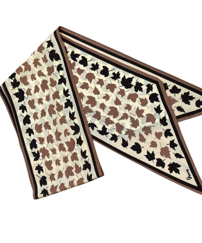 Vintage Vera Maple Leaf Pattern Silk Scarf