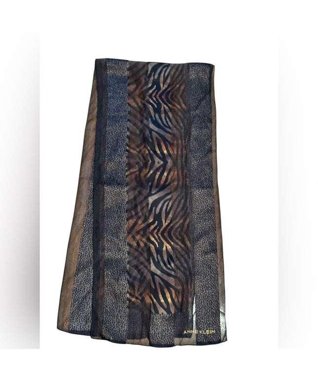 Anne Klein Animal Print Scarf SILK Vintage