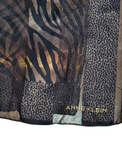 Anne Klein Animal Print Scarf SILK Vintage