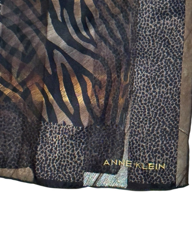 Anne Klein Animal Print Scarf SILK Vintage