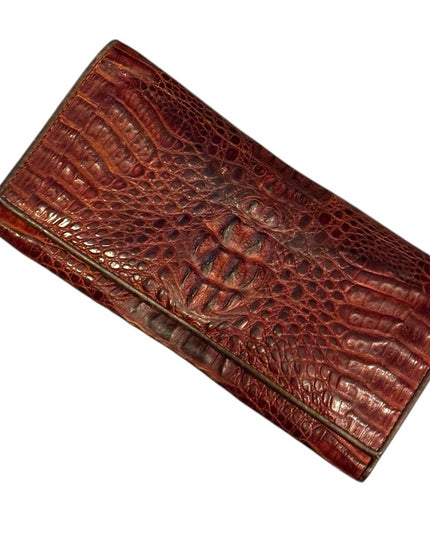 Vintage Authentic Crocodile Embossed Leather Wallet