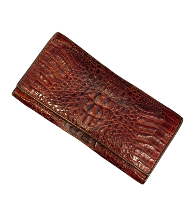 Vintage Authentic Crocodile Embossed Leather Wallet
