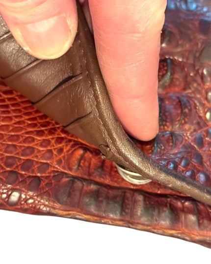 Vintage Authentic Crocodile Embossed Leather Wallet