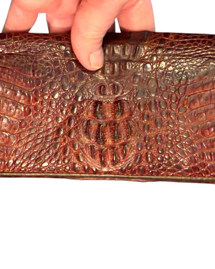 Vintage Authentic Crocodile Embossed Leather Wallet